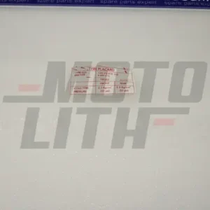 PLACARD, TIRE INFORMATION