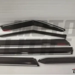 Door Visor with Chrome Line (Set of 6)