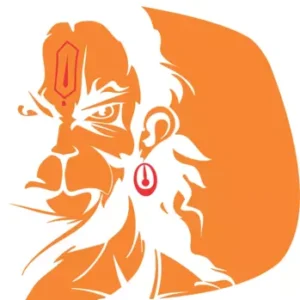 Lord Hanuman Idol Graphic - Small (Orange Red)