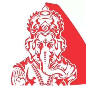 Lord Ganesha Idol Graphic - Small (Red)
