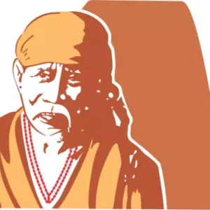 Lord Sai Baba Idol Graphic - Small (Orange Maroon)